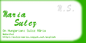 maria sulcz business card